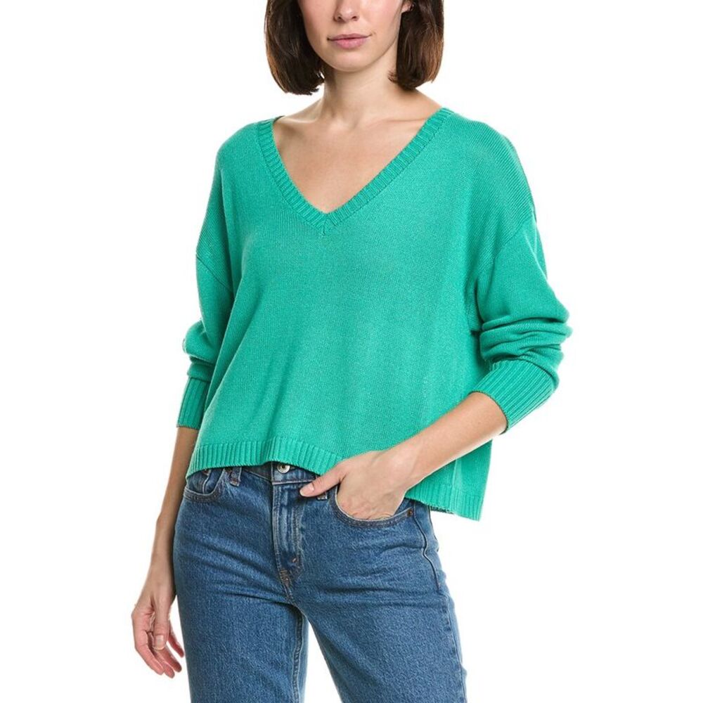 Labiz Womens  V-Neck Sweater, Green